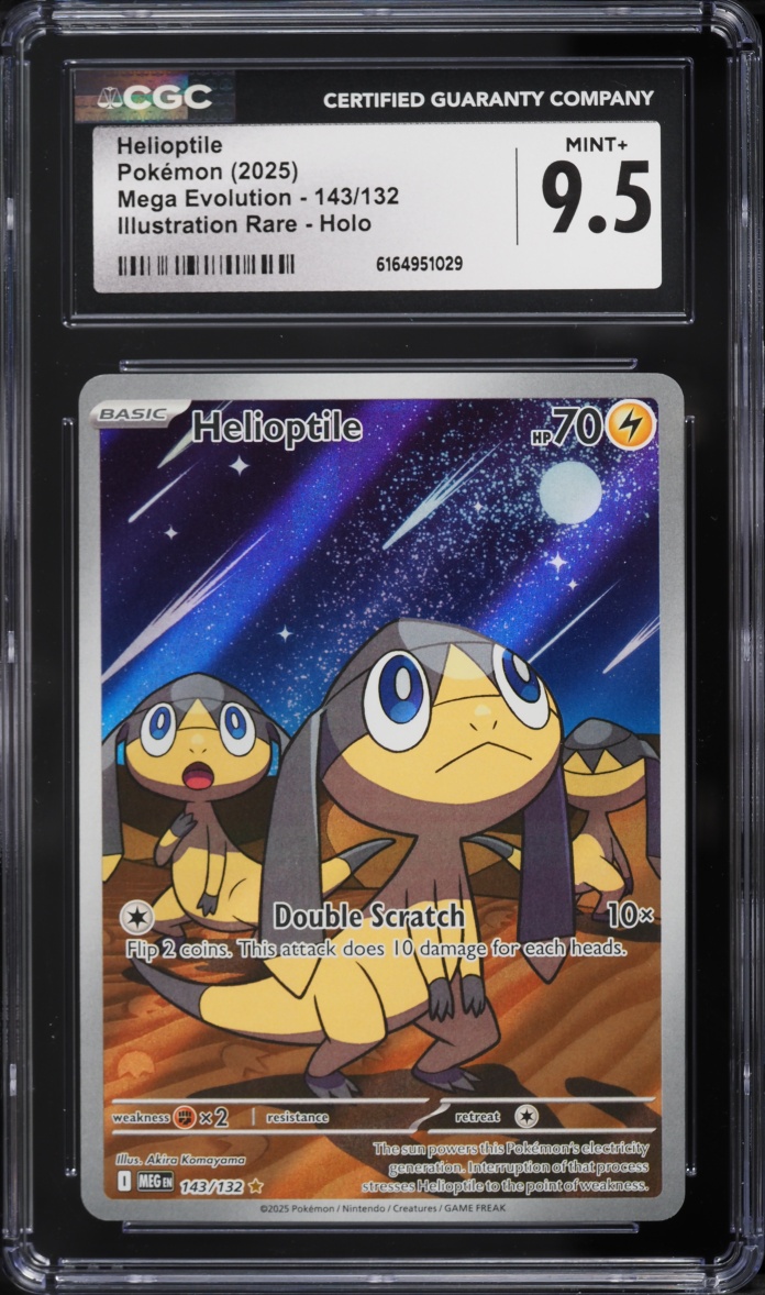 2025 Pokemon Mega Evolution IR Helioptile #143 CGC 9.5 MINT+