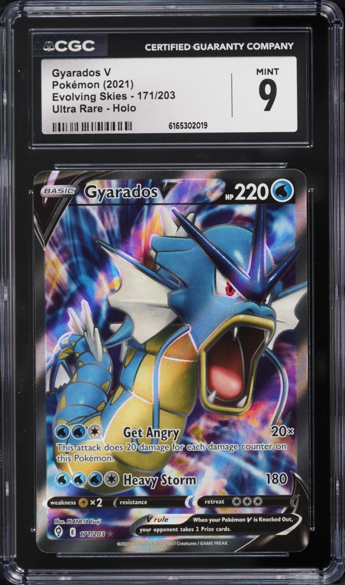 2021 Pokemon Sword & Shield Evolving Skies Full Art Gyarados V #171 CGC 9 MINT