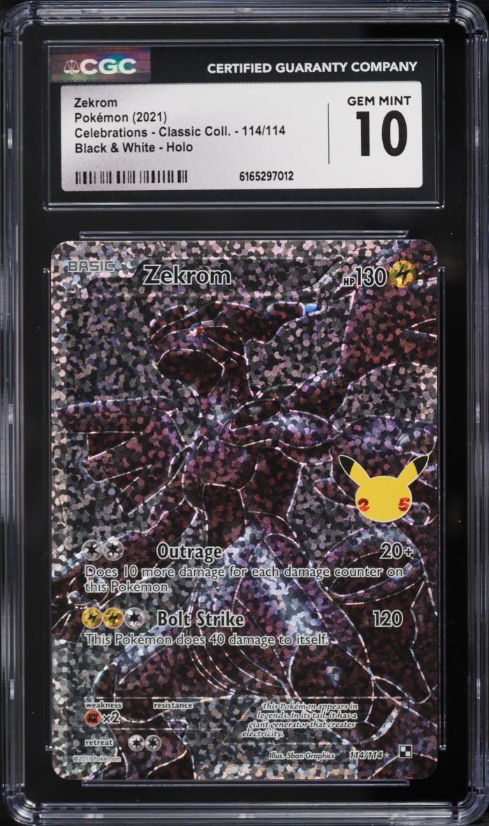 2021 Pokemon Sword & Shield Celebrations Classic Collection Full Art Zekrom #114 CGC 10 GEM