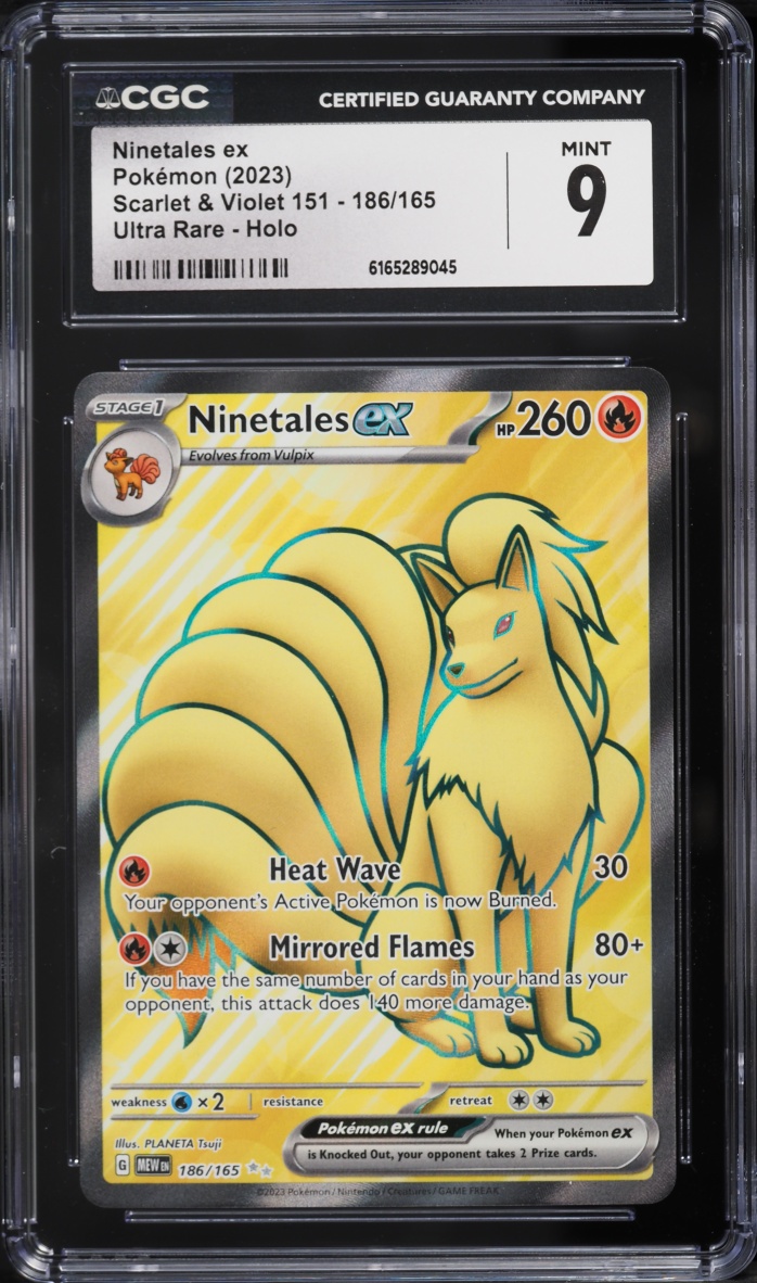 2023 Pokemon Scarlet & Violet 151 Full Art Ninetales Ex #186 CGC 9 MINT