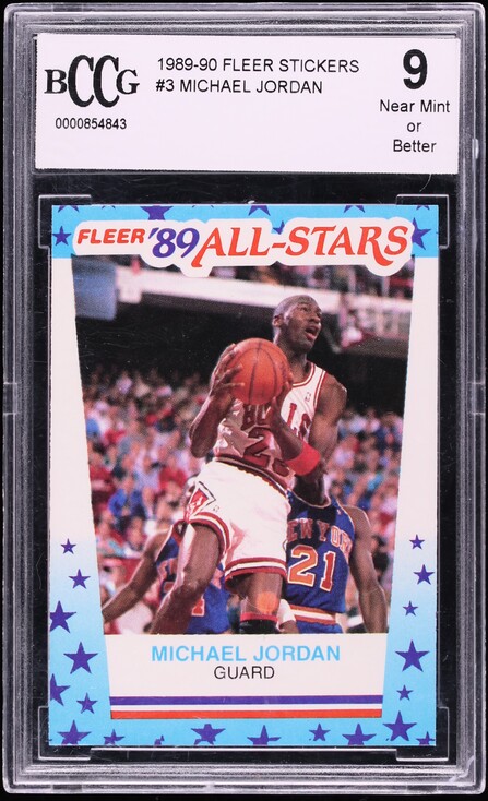 1989 Fleer Stickers Michael Jordan #3 BCCG 9