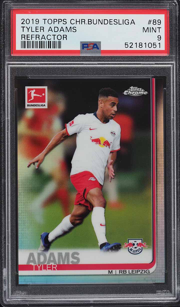2019 Topps Chrome Bundesliga Refractor Tyler Adams #89 PSA 9 MINT