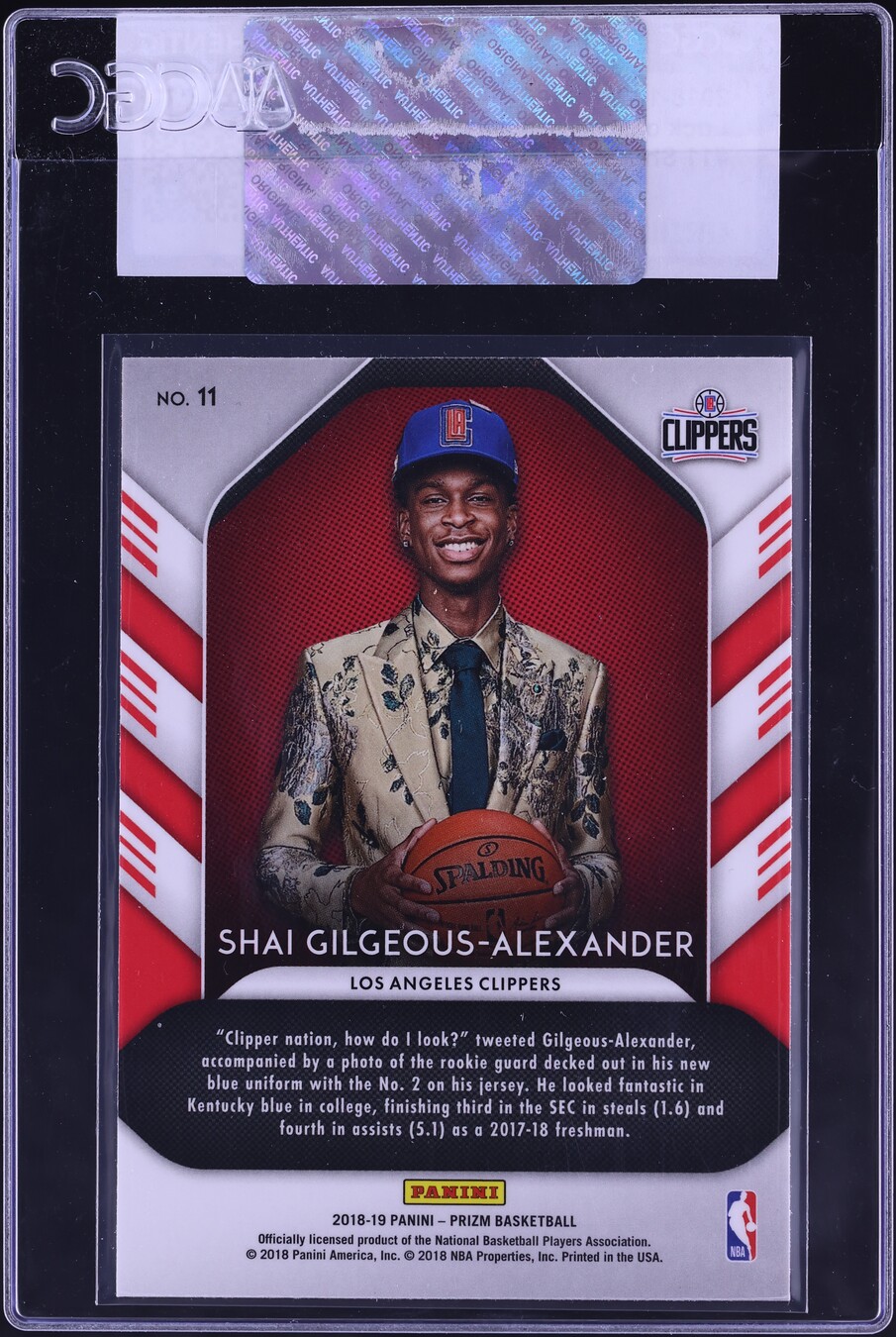 2018 Panini Prizm Luck Of The Lottery Shai Gilgeous-Alexander RC #11 CGC AUTH