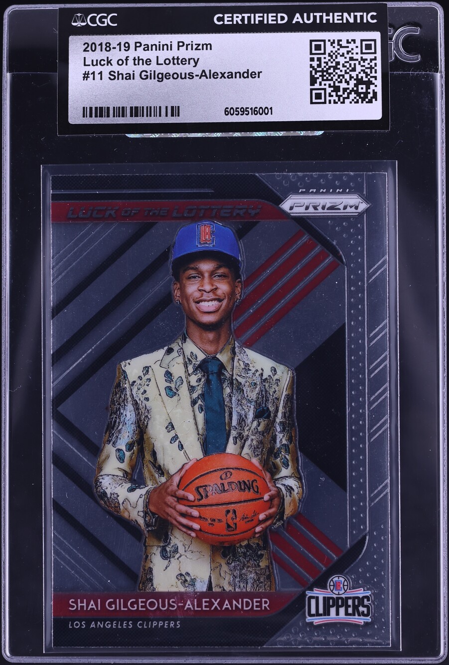 2018 Panini Prizm Luck Of The Lottery Shai Gilgeous-Alexander RC #11 CGC AUTH