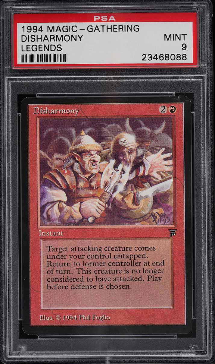 1994 Magic The Gathering MTG Legends Disharmony R R PSA 9 MINT on ...
