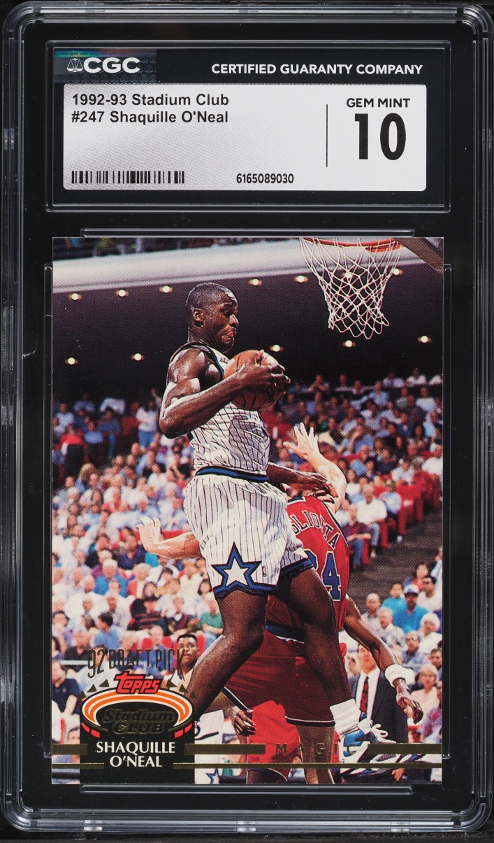 1992 Stadium Club Members Only Shaquille O'Neal ROOKIE #247 CGC 10 GEM MINT