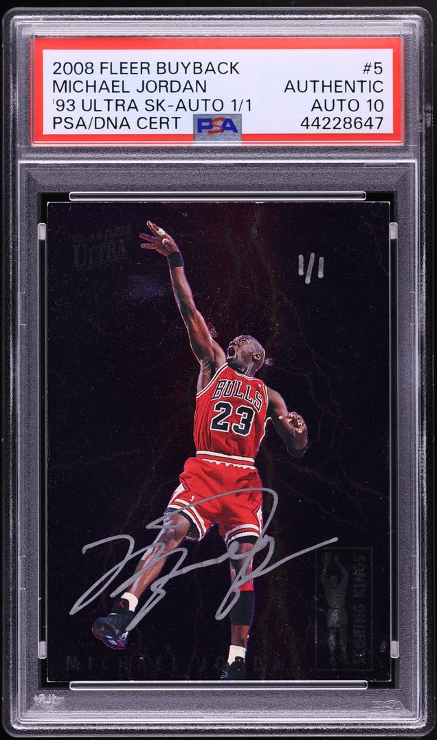 2008 Fleer Buyback '93 Ultra Scoring Kings Michael Jordan AUTO DNA 10 1/1 #5 PSA AUTH
