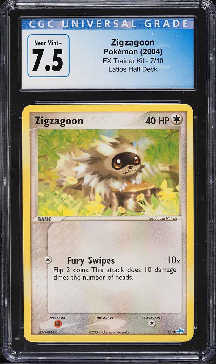 2004 Pokemon EX Trainer Kit Latios Half Deck Zigzagoon #7 CGC 7.5 NRMT+