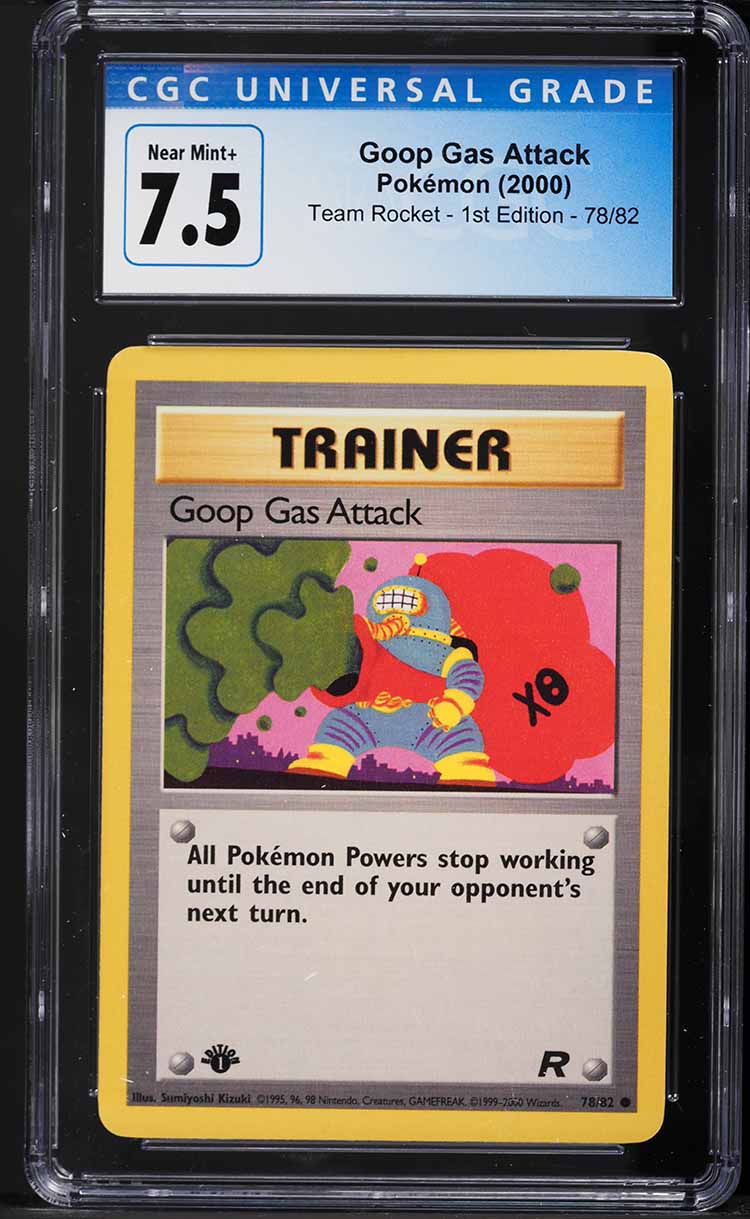 2000 Pokemon Team Rocket 1st Edition Goop Gas Attack #78 CGC 7.5 NRMT+