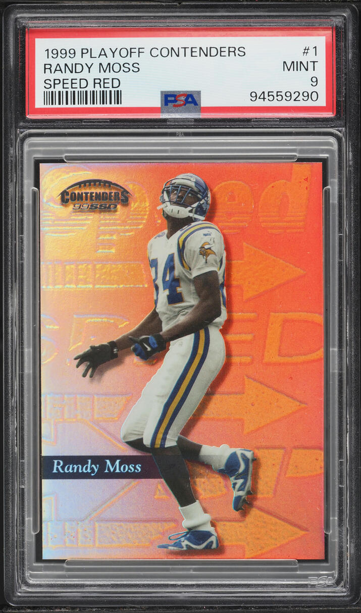 1999 Playoff Contenders Speed Red Randy Moss /100 #1 PSA 9 MINT - Photo 1