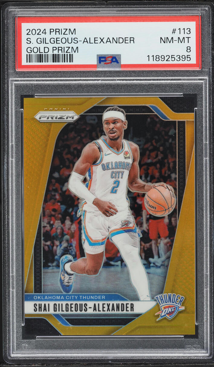 2024 Panini Prizm Gold Shai Gilgeous Alexander /10 #113 PSA 8 NM-MT - Photo 1
