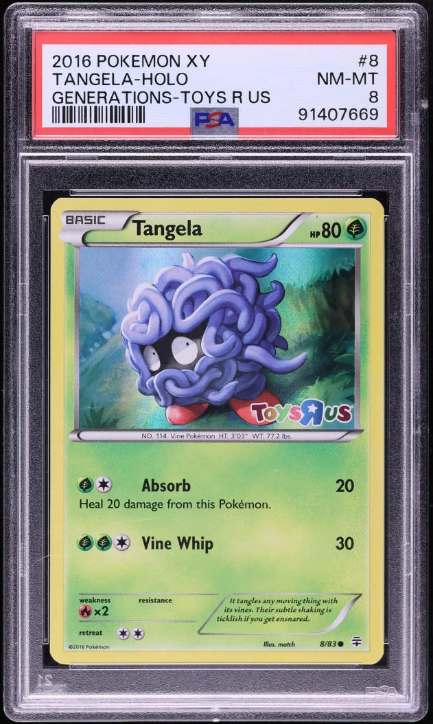 2016 Pokemon XY Generations Promo Toys "R" Us Holo Tangela #8 PSA 8 NM-MT