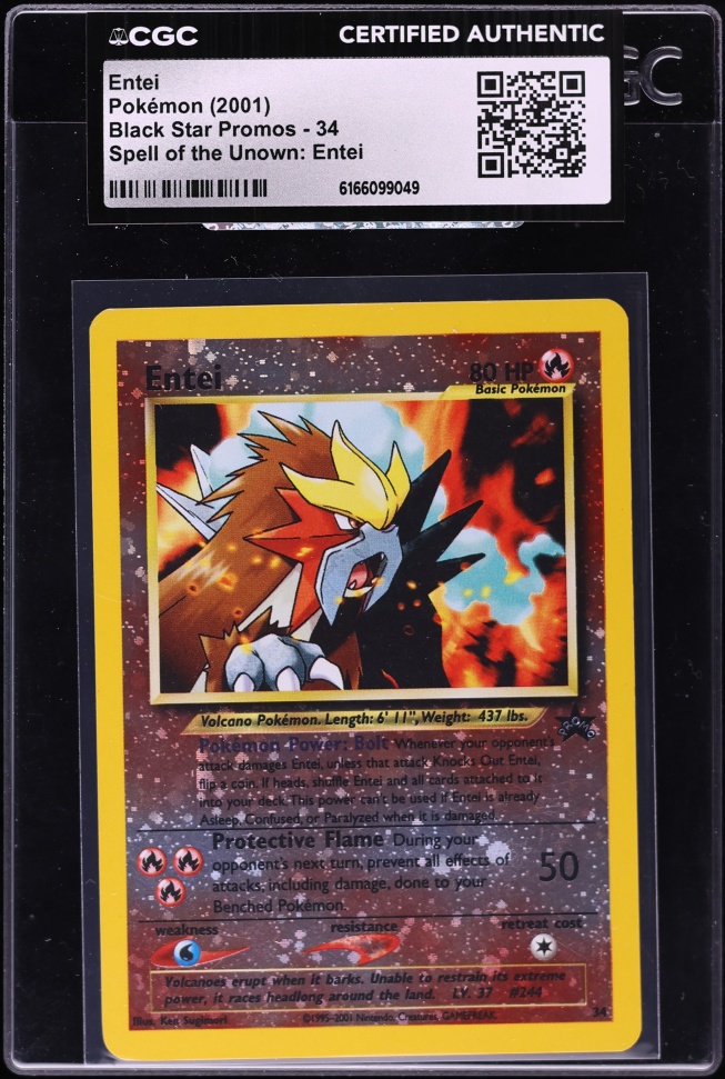 2001 Pokemon Movie 3 Promo Reverse Holo Entei #34 CGC AUTH
