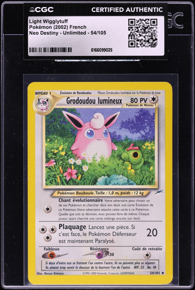 2002 Pokemon Neo Destiny Light Wigglytuff #54 CGC AUTH