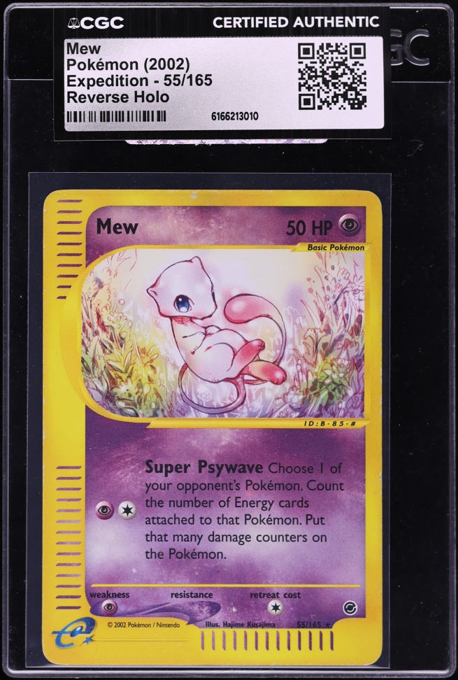 2002 Pokemon Expedition Reverse Holo Mew #55 CGC AUTH