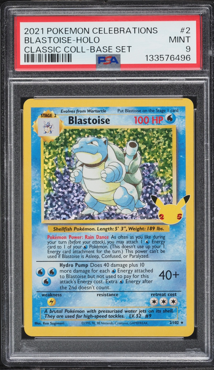 2021 Pokemon Sword & Shield Celebrations Classic Collection Holo Blastoise #2 PSA 9 MINT