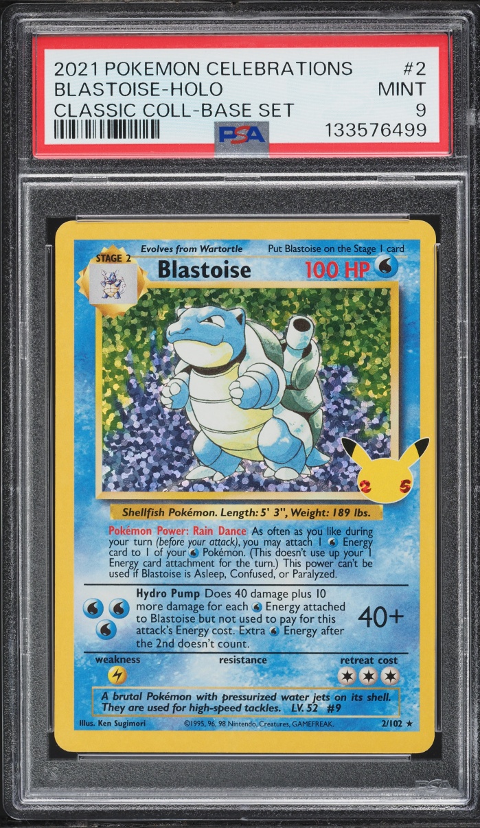 2021 Pokemon Sword & Shield Celebrations Classic Collection Holo Blastoise #2 PSA 9 MINT