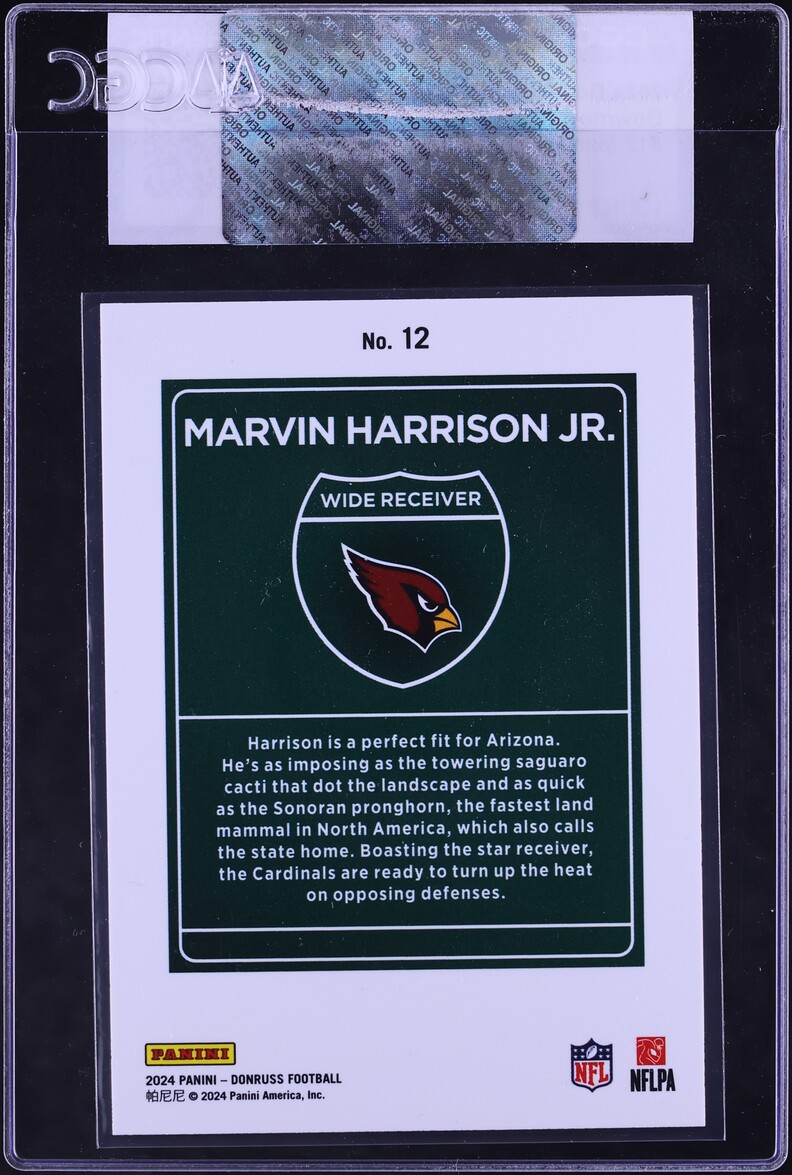 2024 Donruss Downtown Marvin Harrison Jr. ROOKIE #12 CGC AUTH