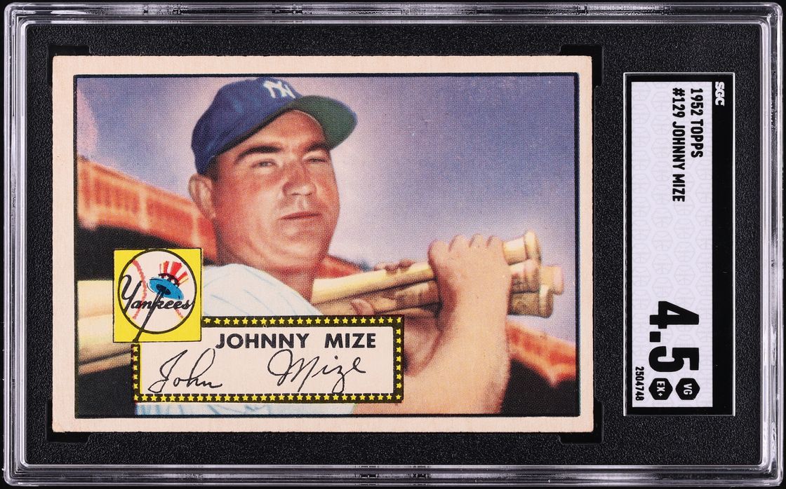 1952 Topps Johnny Mize #129 SGC 4.5 VGEX+