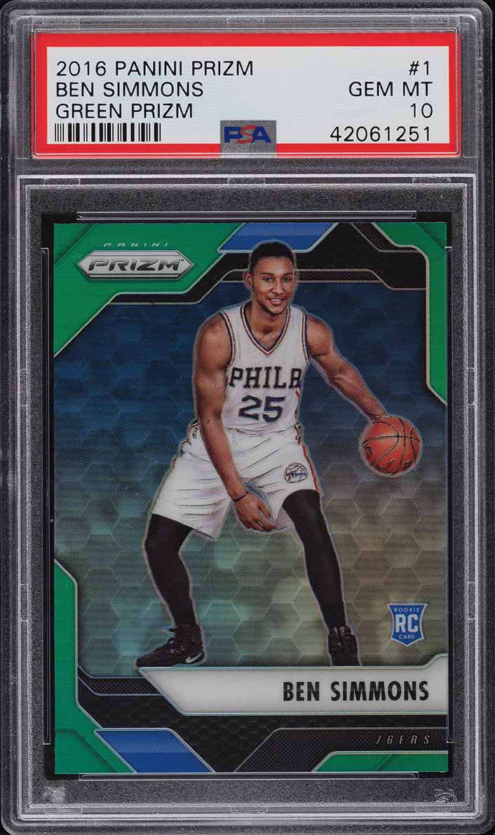 2016 Panini Prizm Green Ben Simmons ROOKIE RC #1 PSA 10 GEM MINT