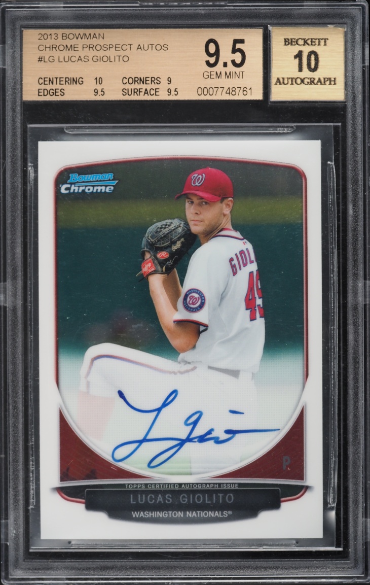 2013 Bowman Chrome Lucas Giolito PROSPECT AUTO #BCP-LG BGS 9.5 GEM MINT