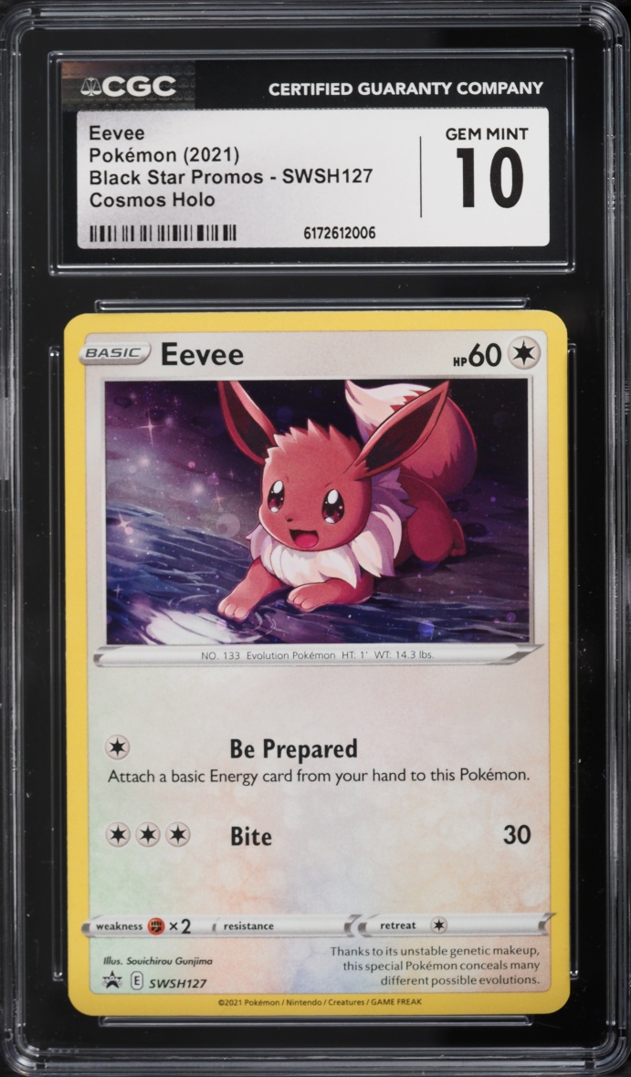 2021 Pokemon Sword & Shield Promo Cosmos Holo Eevee #SWSH127 CGC 10 GEM MINT