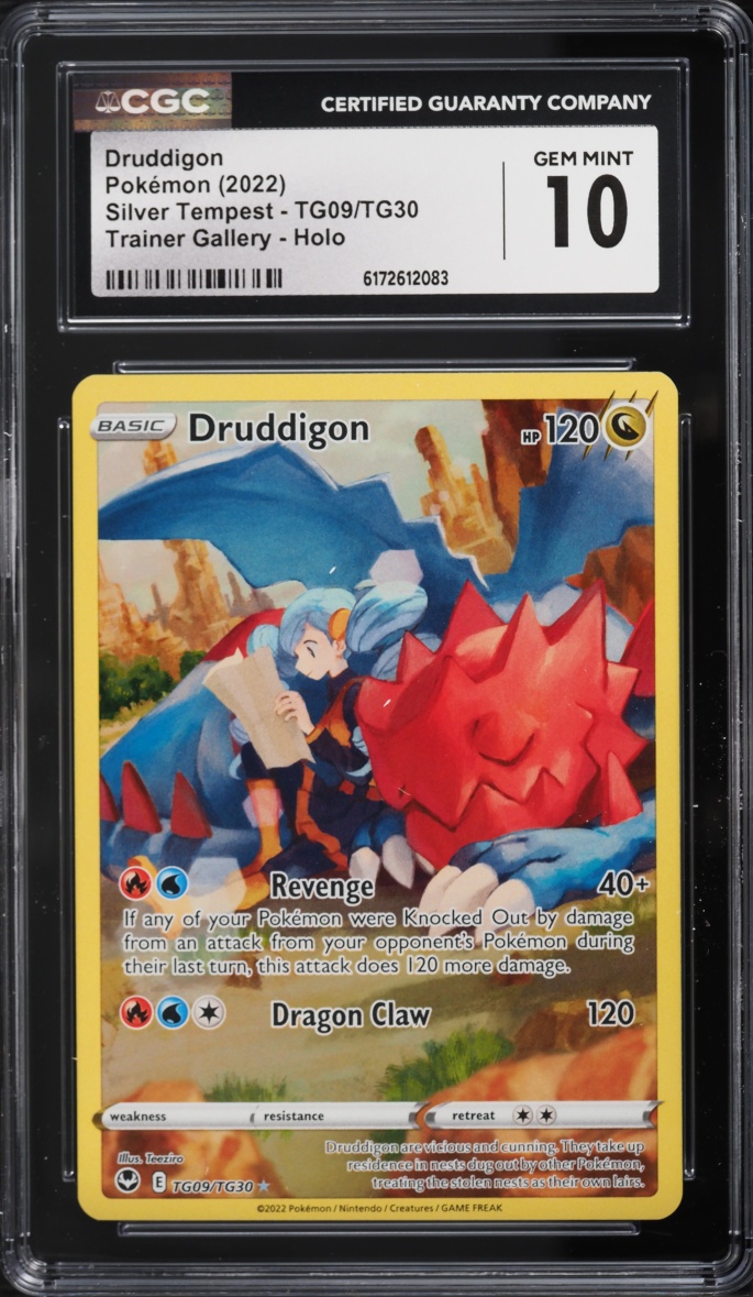 2022 Pokemon Sword & Shield Silver Tempest Trainer Gallery CHR Druddigon #TG09 CGC 10 GEM MINT