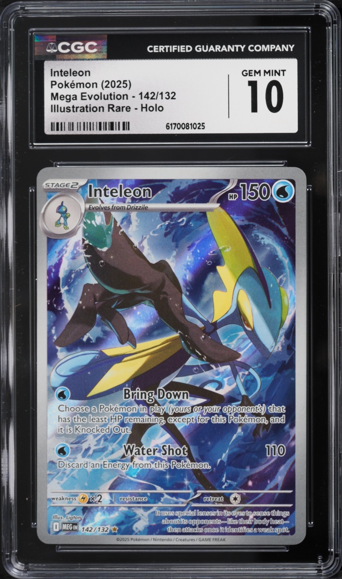 2025 Pokemon Mega Evolution IR Inteleon #142 CGC 10 GEM MINT