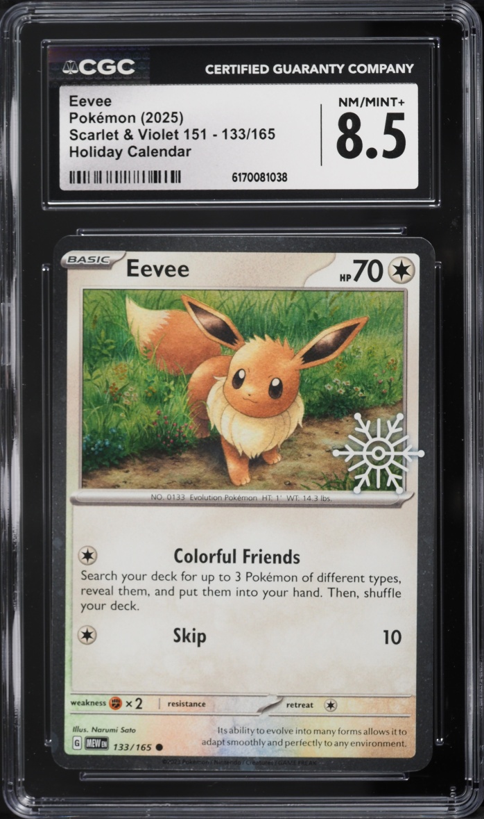 2025 Pokemon Scarlet & Violet 151 Holiday Calendar Eevee #133 CGC 8.5 NM-MT+