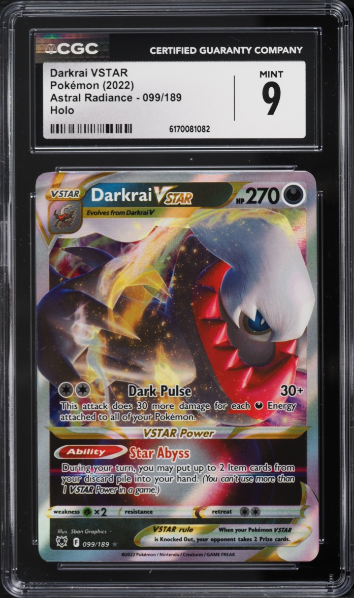 2022 Pokemon Sword & Shield Astral Radiance Holo Darkrai VSTAR #99 CGC 9 MINT