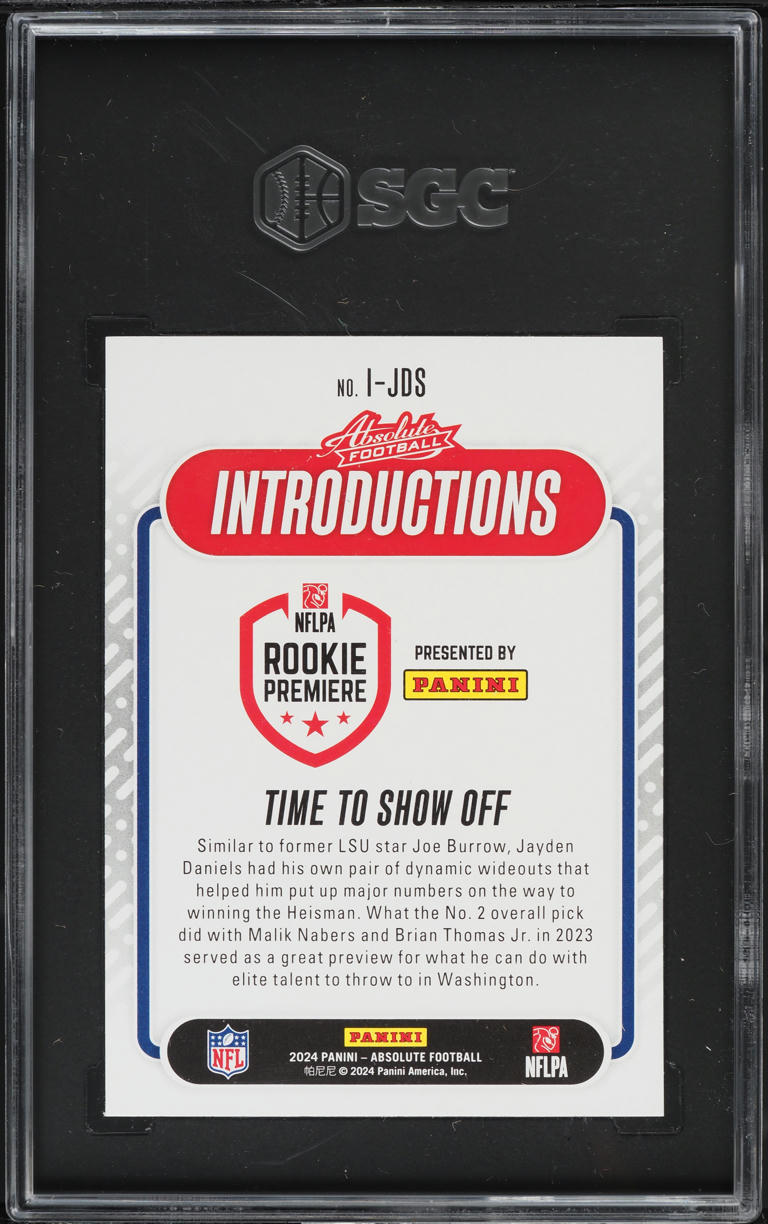 2024 Absolute Introductions Jayden Daniels ROOKIE #I-JDS SGC 9.5 MINT+