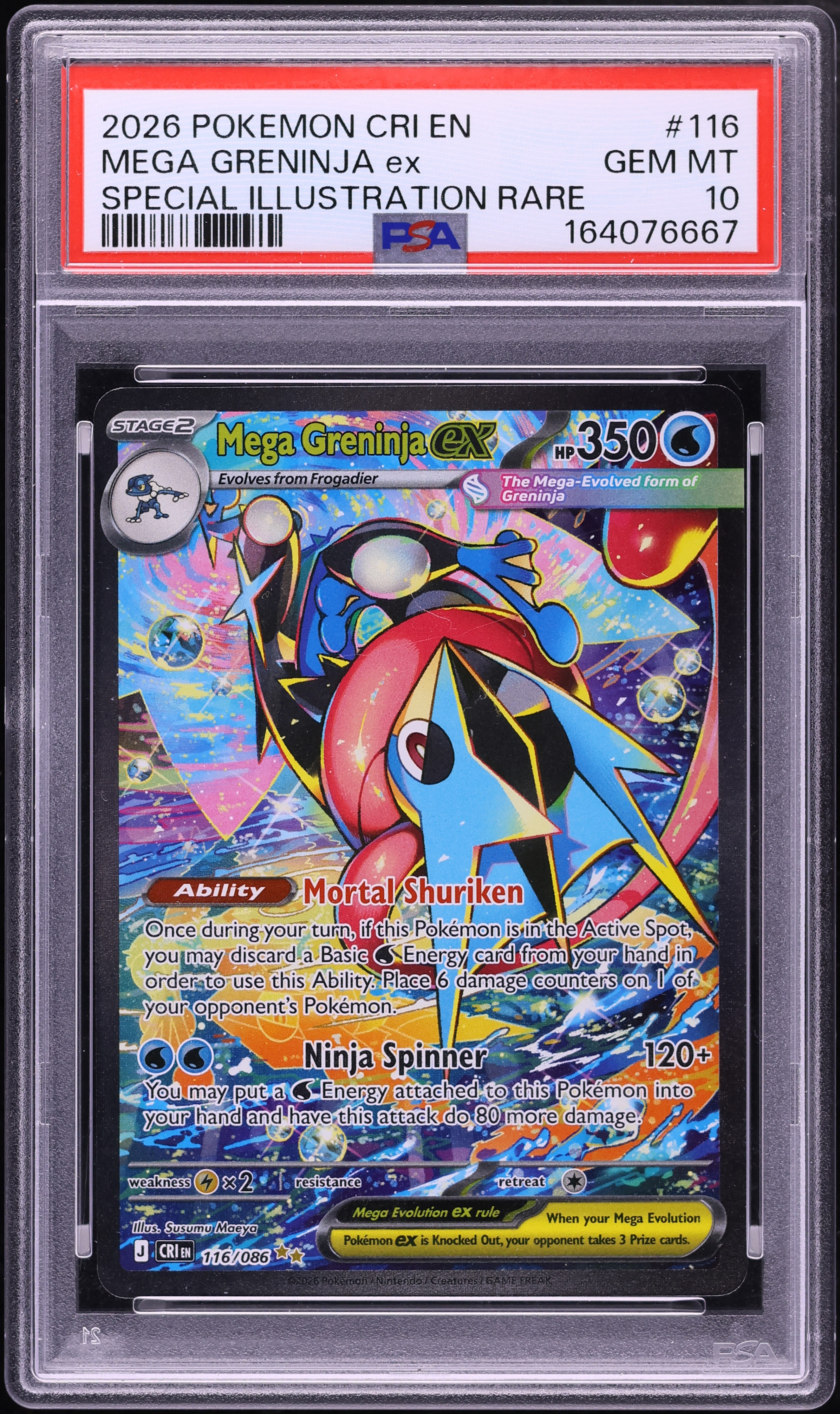 2026 Pokemon Mega Evolution Chaos Rising SIR Mega Greninja EX #116 PSA 10 GEM MINT
