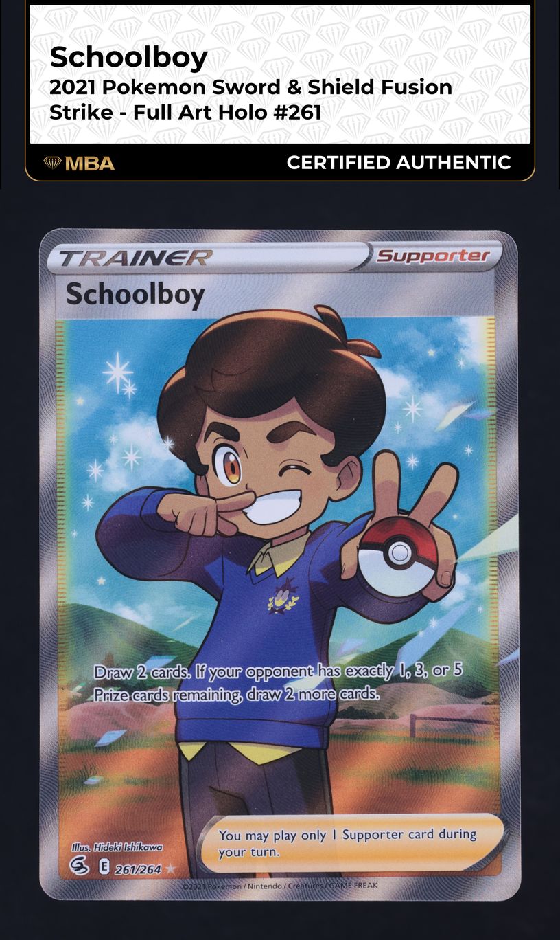 2021 Pokemon Sword & Shield Fusion Strike Full Art Schoolboy #261 MBA AUTH
