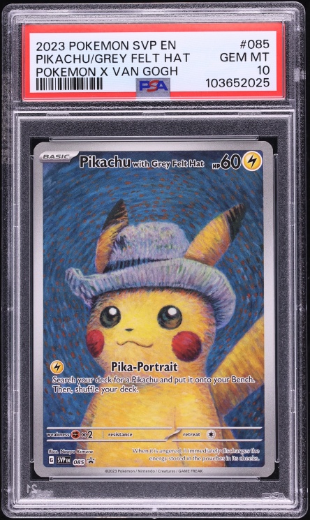 2023 Pokemon Scarlet & Violet Promo Van Gogh Full Art Pikachu With Grey Felt Hat #85 PSA 10 GEM