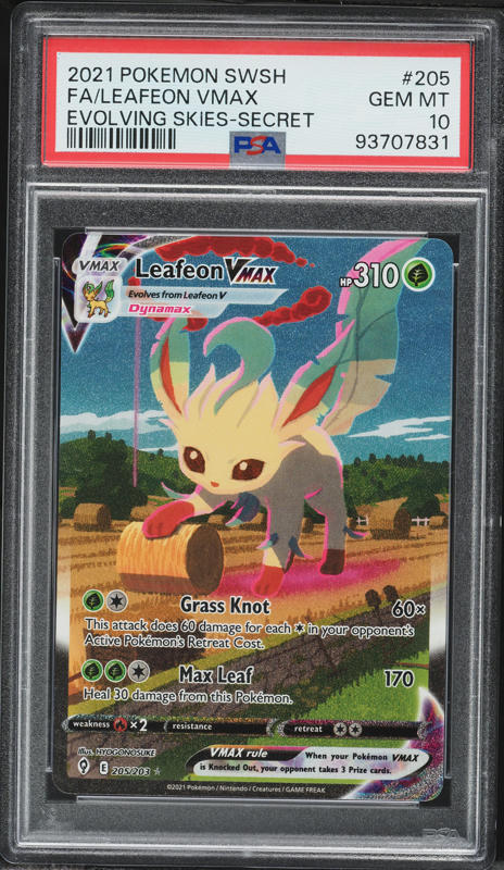 2021 Pokemon Sword & Shield Evolving Skies Alt Art Leafeon VMAX
