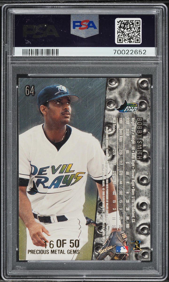 1999 Metal Universe Precious Metal Gems PMG Bobby Smith /50 #64 PSA 8 NM-MT