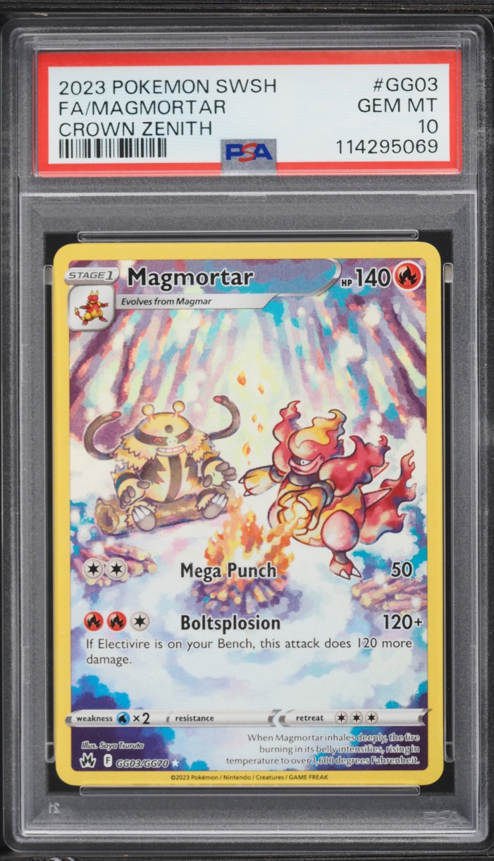 2023 Pokemon Sword & Shield Crown Zenith Full Art Magmortar #GG03 PSA 10 GEM MINT