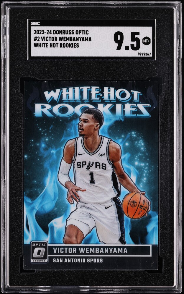 2023 Donruss Optic White Hot Victor Wembanyama ROOKIE #2 SGC 9.5 MINT+