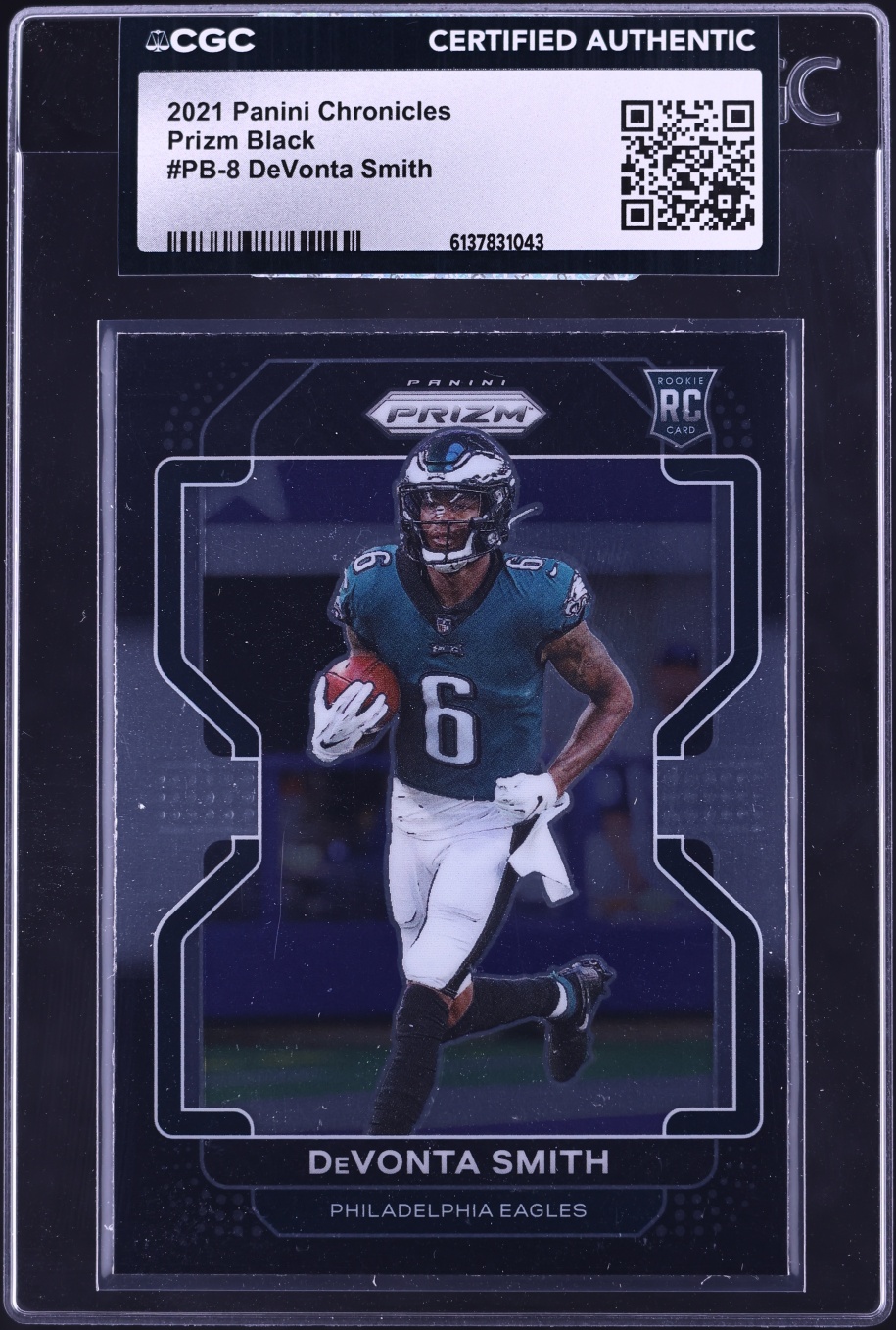 2021 Panini Chronicles Prizm Black DeVonta Smith ROOKIE #PB-8 CGC AUTH