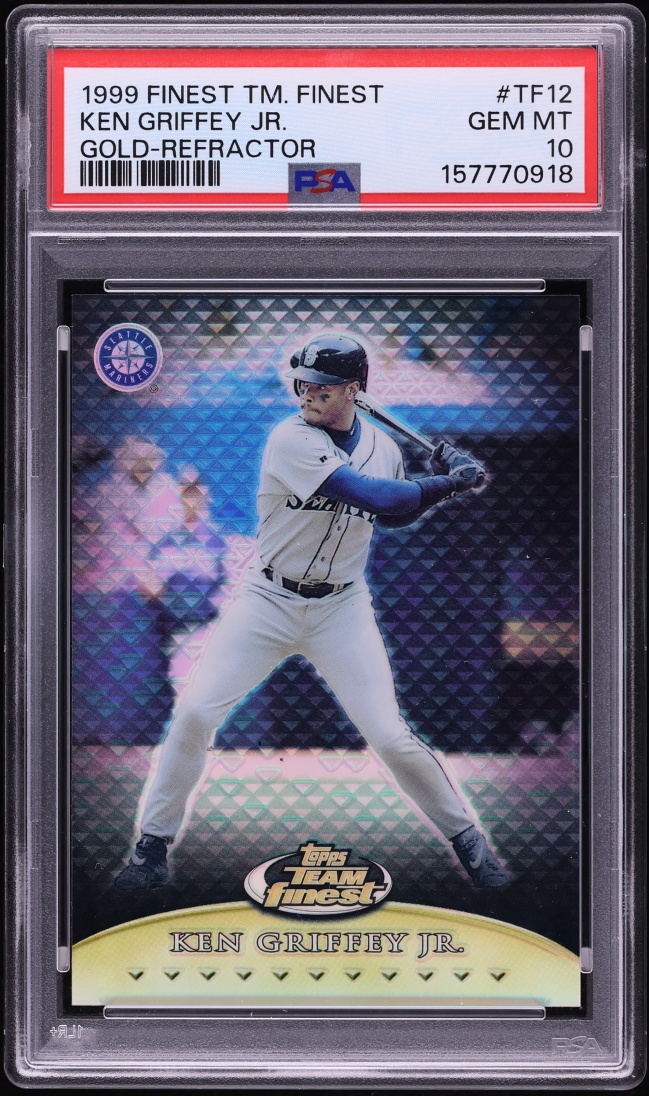 1999 Finest Team Finest Gold Refractor Ken Griffey Jr. JERSEY # 24/25 #TF12 PSA 10 GEM MINT - Photo 1