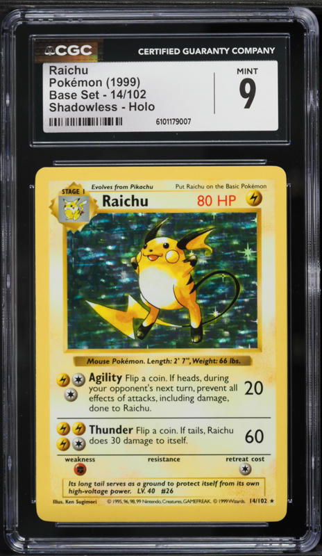 1999 Pokemon Fossil Unlimited Raichu #29 PSA 10 GEM MINT on