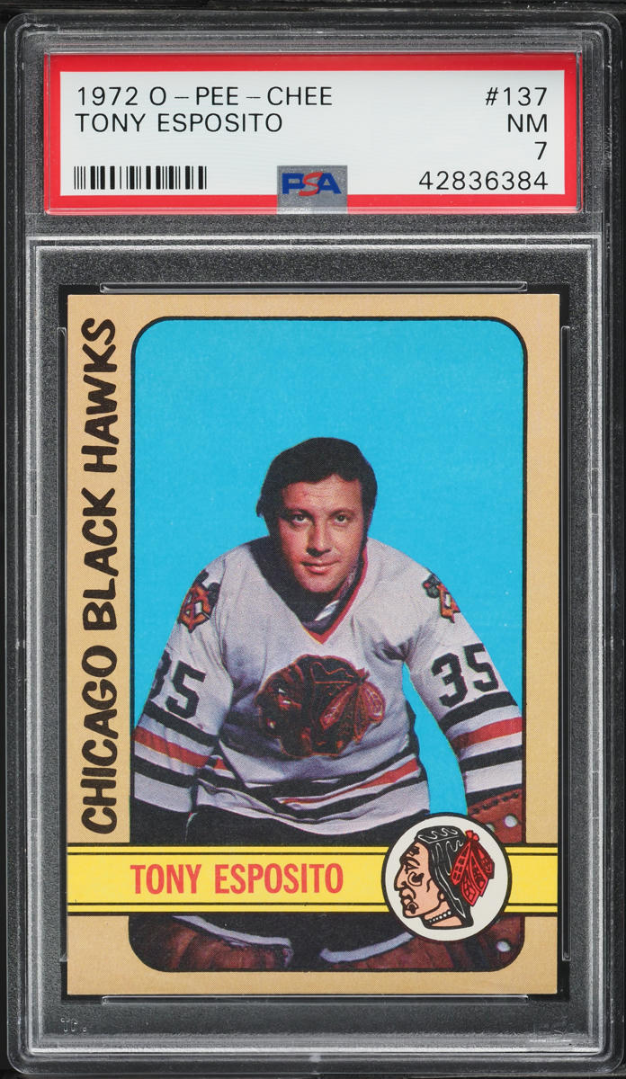 1972 O-Pee-Chee Hockey Tony Esposito #137 PSA 7 NRMT
