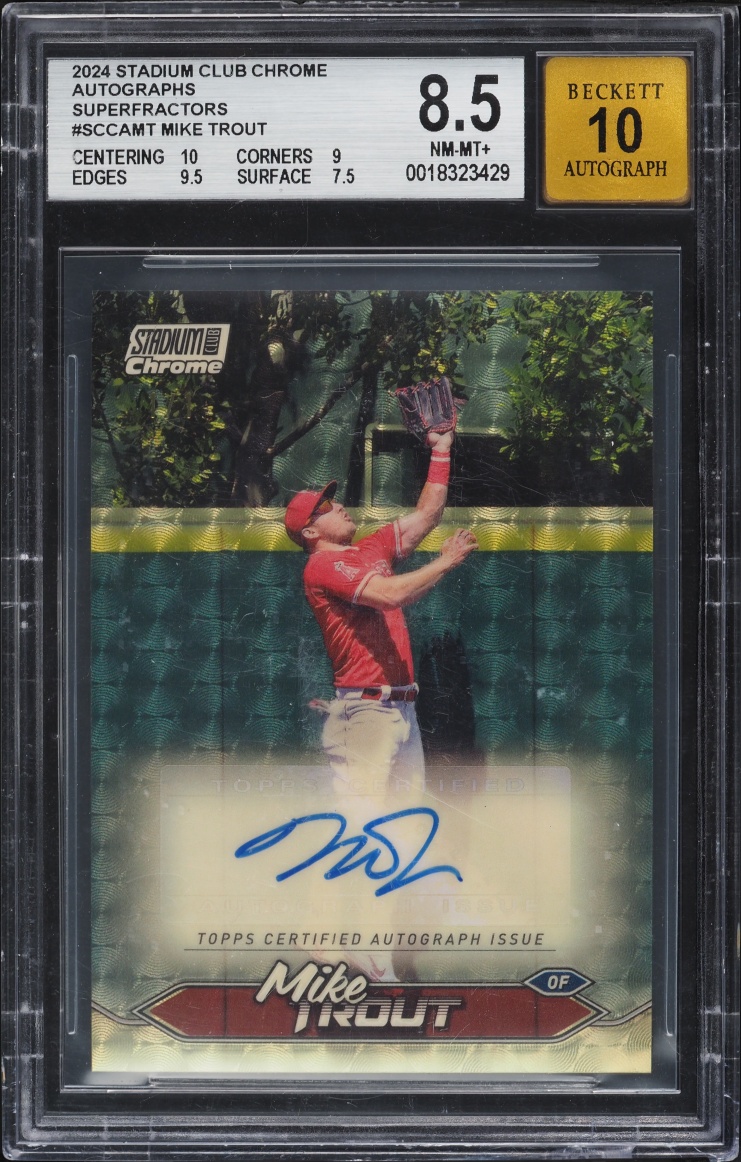 2024 Stadium Club Chrome Superfractor Mike Trout AUTO 1/1 #SCCA-MT BGS 8.5 NM-MT+