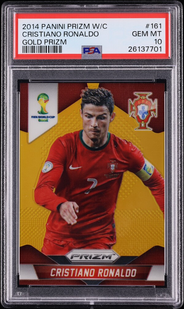 2014 Panini Prizm World Cup Gold Cristiano Ronaldo /10 #161 PSA 10 GEM MINT