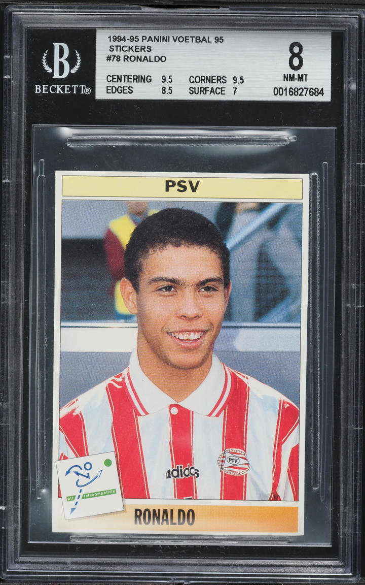 1994 Panini Voetbal Stickers Ronaldo ROOKIE #78 BGS 8 NM-MT