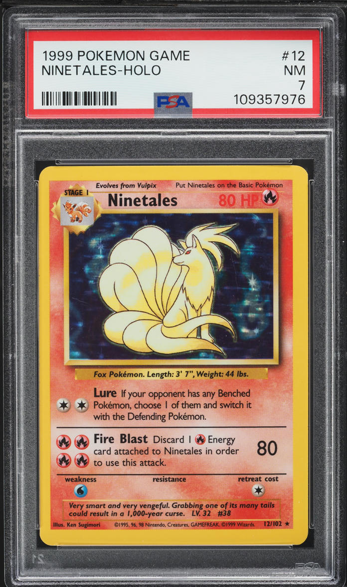 1999 Pokemon Base Set Holo Ninetales #12 PSA 7 NRMT