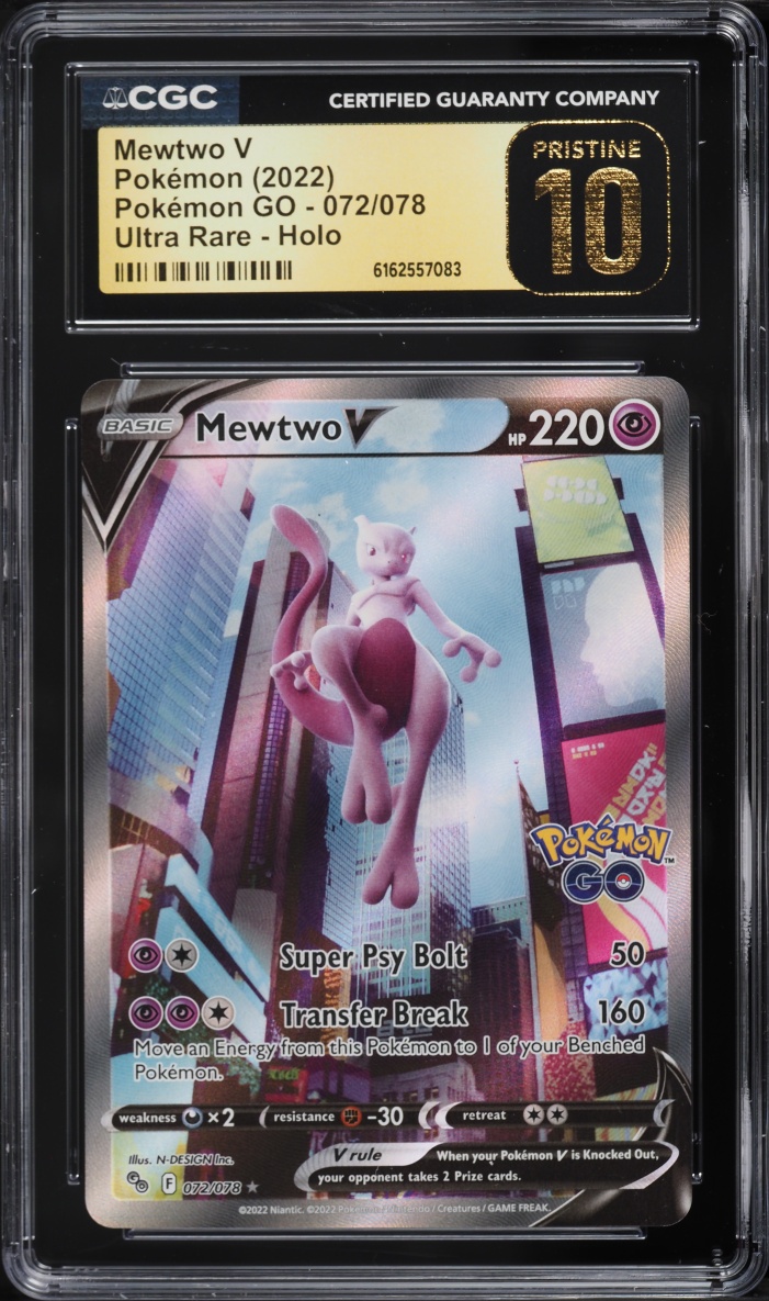 2022 Pokemon Sword & Shield GO Alt Art Mewtwo V #72 CGC 10 PRISTINE