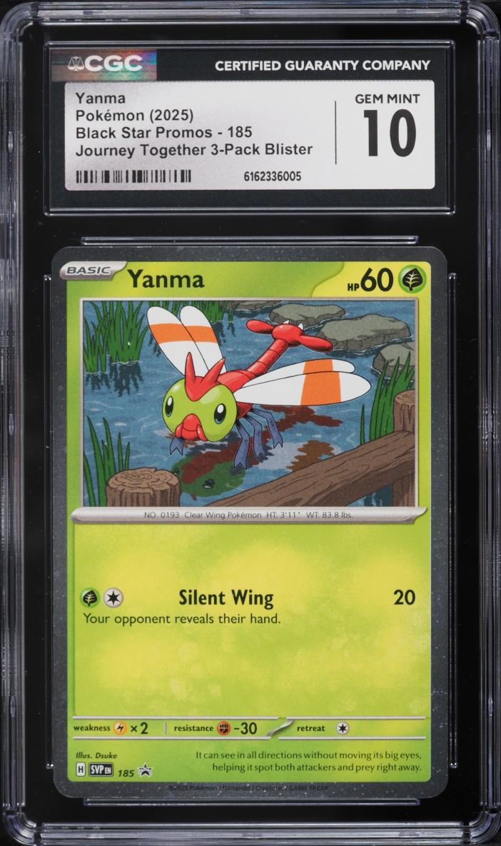 2025 Pokemon Scarlet & Violet Promo Journey Together 3-Pack Blister Yanma #185 CGC 10 GEM MINT