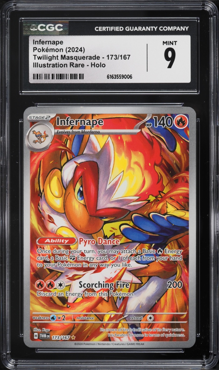 2024 Pokemon Scarlet & Violet Twilight Masquerade IR Infernape #173 CGC 9 MINT
