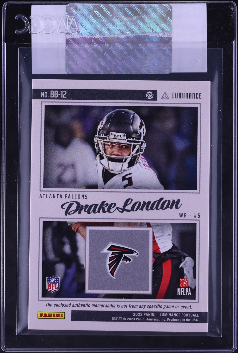 2023 Panini Luminance Bright Beginnings Drake London PATCH #BB-12 CGC AUTH